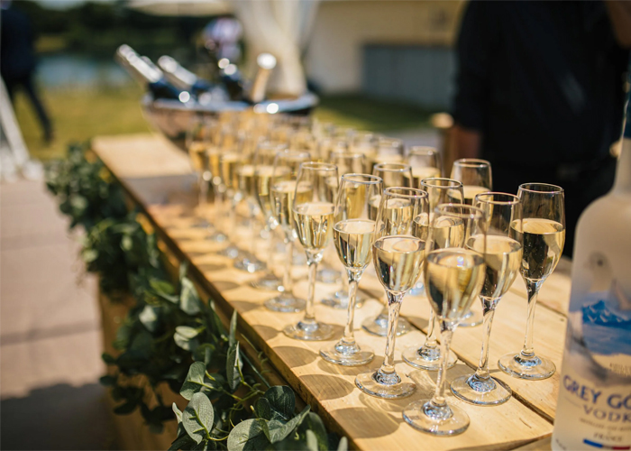Champagne Table Setup for Celebrations at The Dome