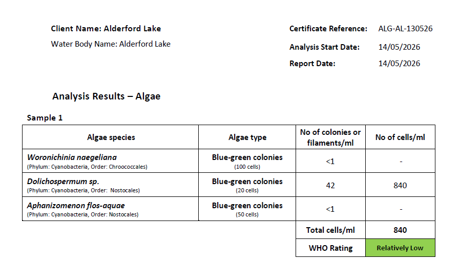 Algae results