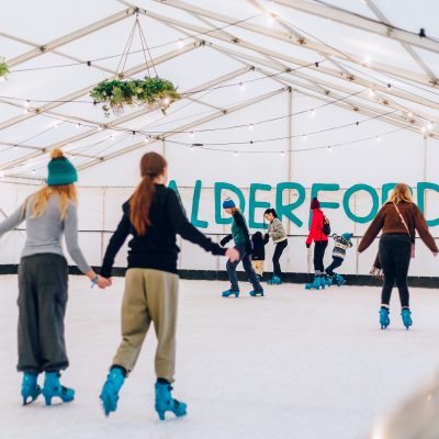 People skating on Alderford ice rink